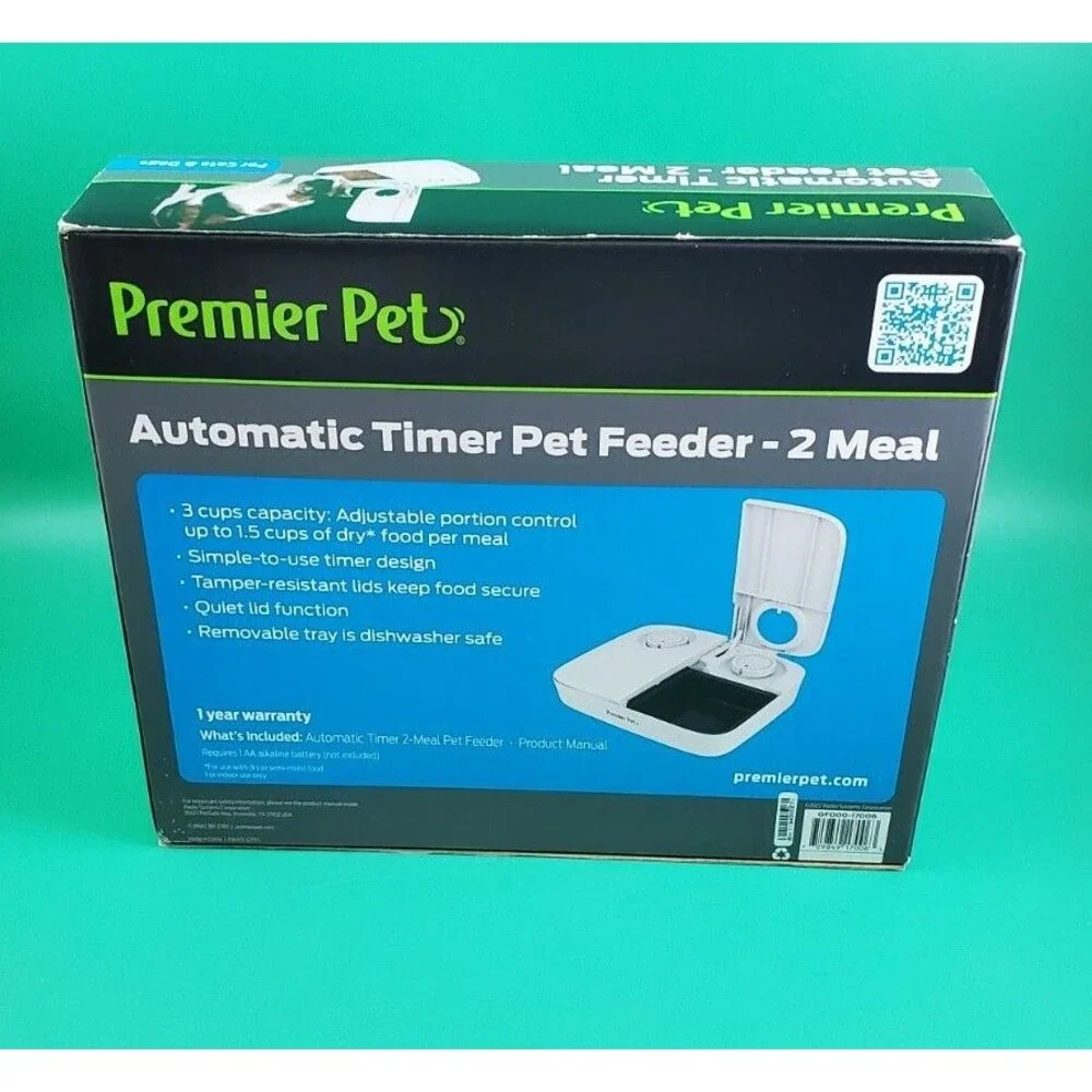 Premier Pet Automatic Timer Pet Feeder, 2 X 1.5 Cup Meals
